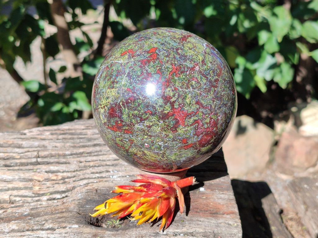 Polished Bastite Dragons Blood Stone Sphere-Ball x 1 From Tshipise, South Africa - Toprock Gemstones and Minerals 