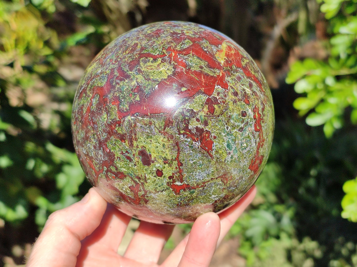 Polished Bastite Dragons Blood Stone Sphere-Ball x 1 From Tshipise, South Africa - Toprock Gemstones and Minerals 