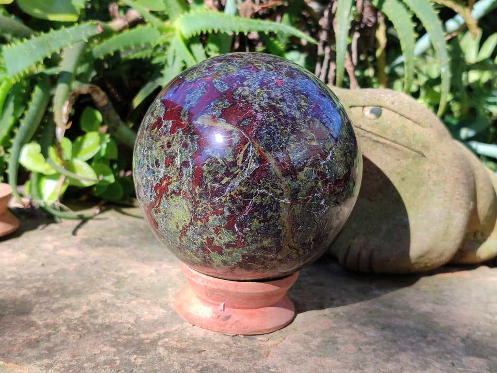 Polished Bastite Dragons Blood Stone Sphere-Ball x 1 From Tshipise, South Africa - Toprock Gemstones and Minerals 
