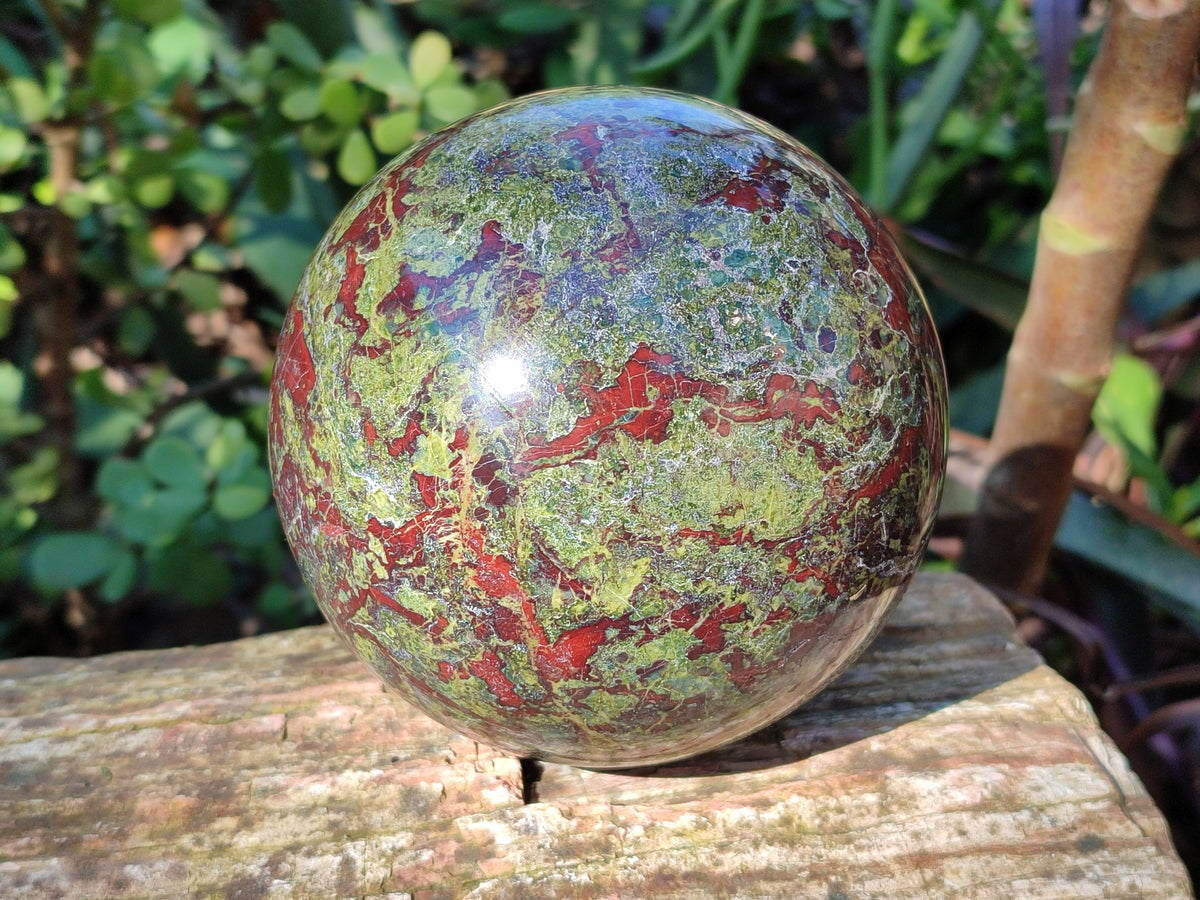 Polished Bastite Dragons Blood Stone Sphere-Ball x 1 From Tshipise, South Africa - Toprock Gemstones and Minerals 