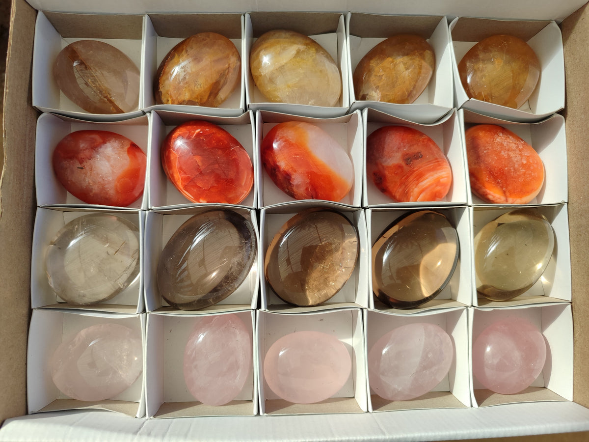 Polished Mix Of Selected Palm Stones x 20 From Madagascar - Toprock Gemstones and Minerals 