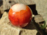 Polished Carnelian Agate Spheres x 3 From Madagascar - Toprock Gemstones and Minerals 