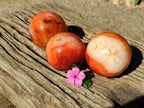 Polished Carnelian Agate Spheres x 3 From Madagascar - Toprock Gemstones and Minerals 