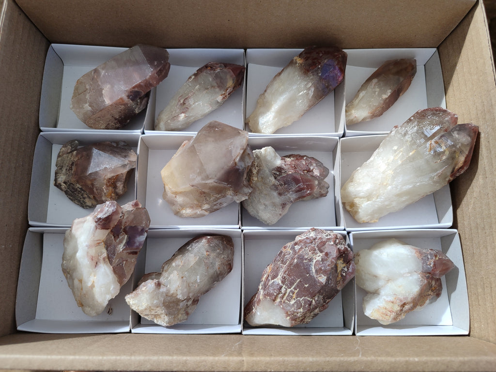 Natural Red Hematoid Quartz Clusters x 12 From Karoi, Zimbabwe - Toprock Gemstones and Minerals 