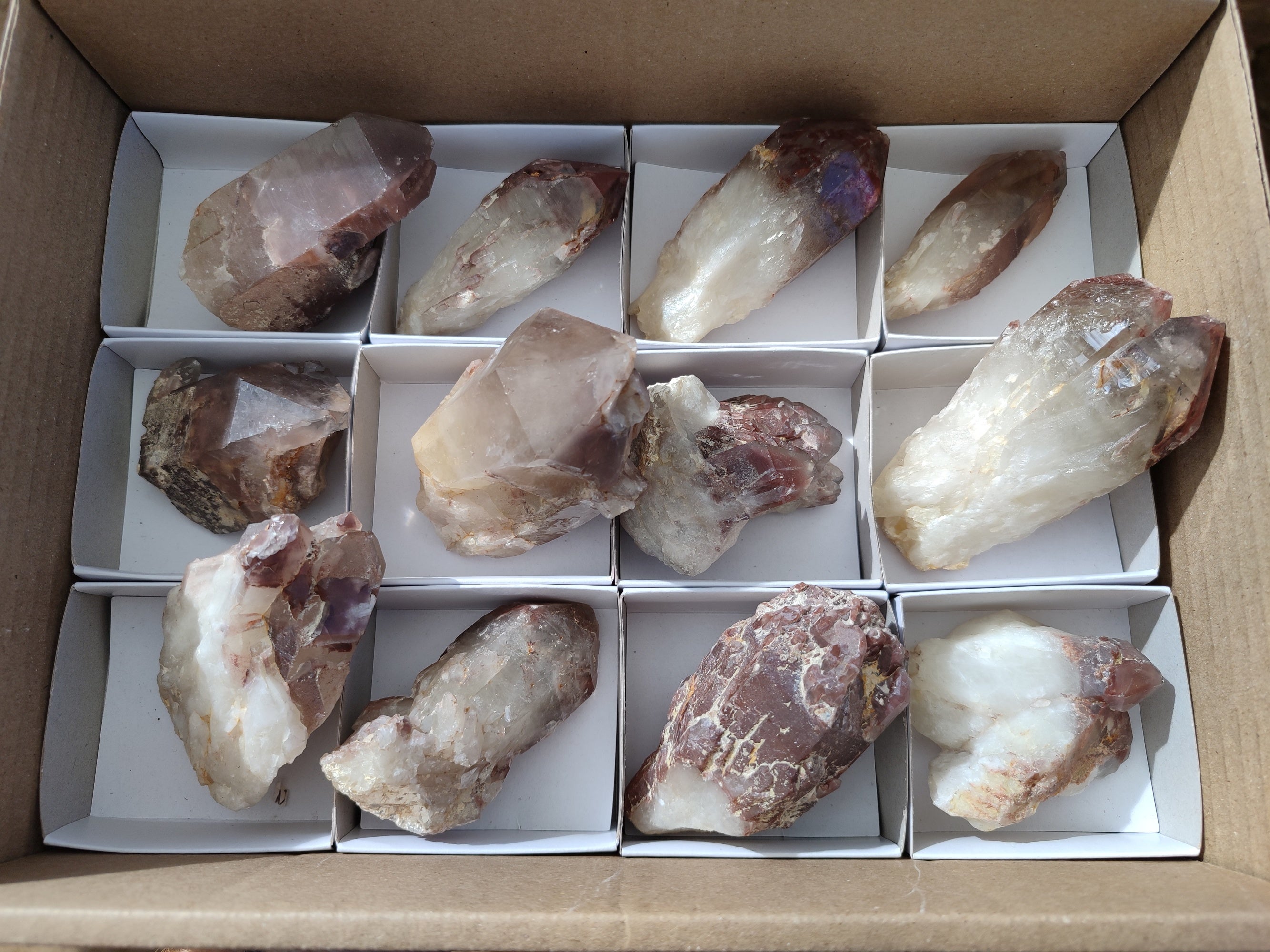 Natural Red Hematoid Quartz Clusters x 12 From Karoi, Zimbabwe - Toprock Gemstones and Minerals 