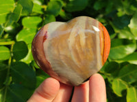 Polished Polychrome Jasper Gemstone Hearts x 6 From Madagascar - Toprock Gemstones and Minerals 