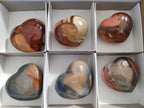 Polished Polychrome Jasper Gemstone Hearts x 6 From Madagascar - Toprock Gemstones and Minerals 