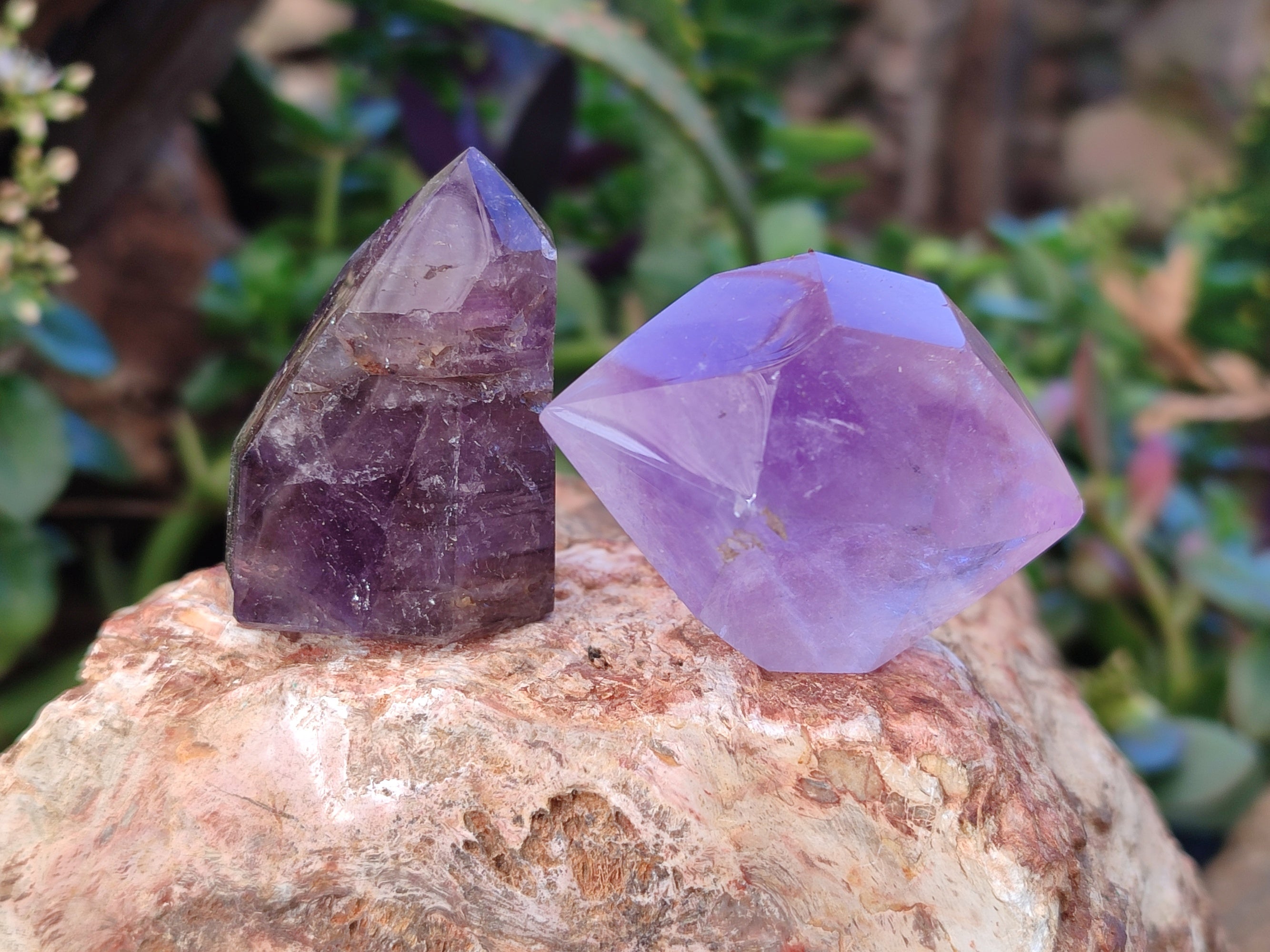 Polished Smokey Window Amethyst Quartz Points x 15 From Akansobe, Madagascar - Toprock Gemstones and Minerals 