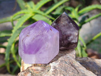 Polished Smokey Window Amethyst Quartz Points x 15 From Akansobe, Madagascar