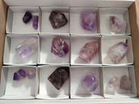 Polished Smokey Window Amethyst Quartz Points x 15 From Akansobe, Madagascar