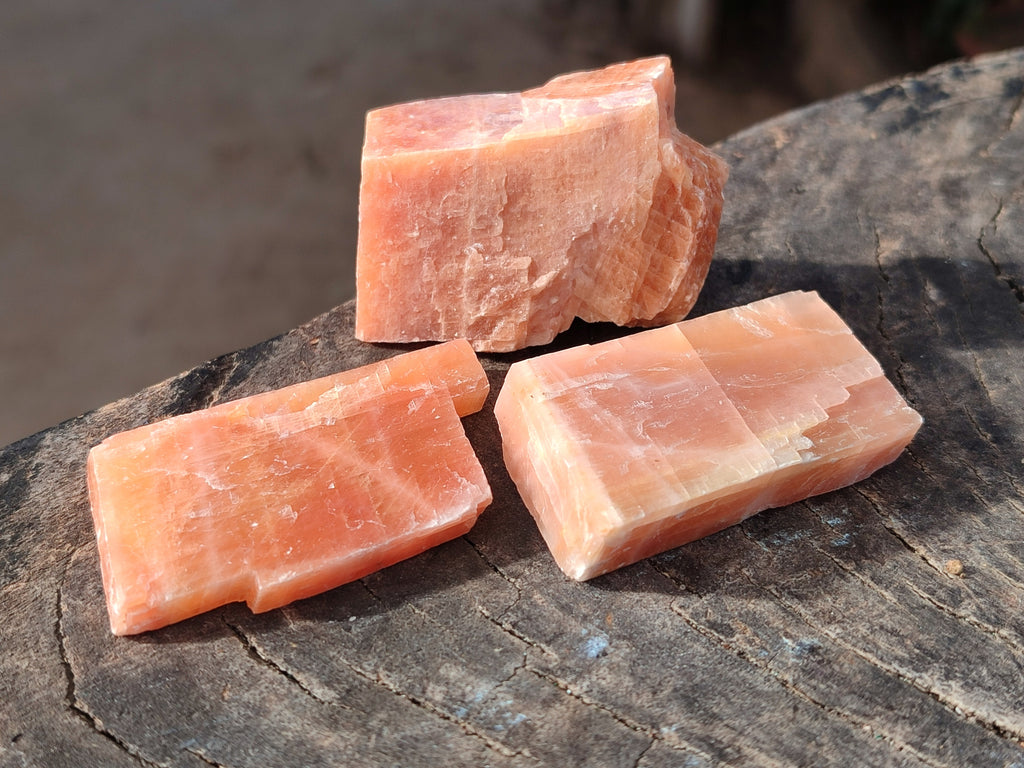 Natural Rhombohedral Sunset Orange Calcite Specimens x 35 From Spitzkop, Namibia - Toprock Gemstones and Minerals 
