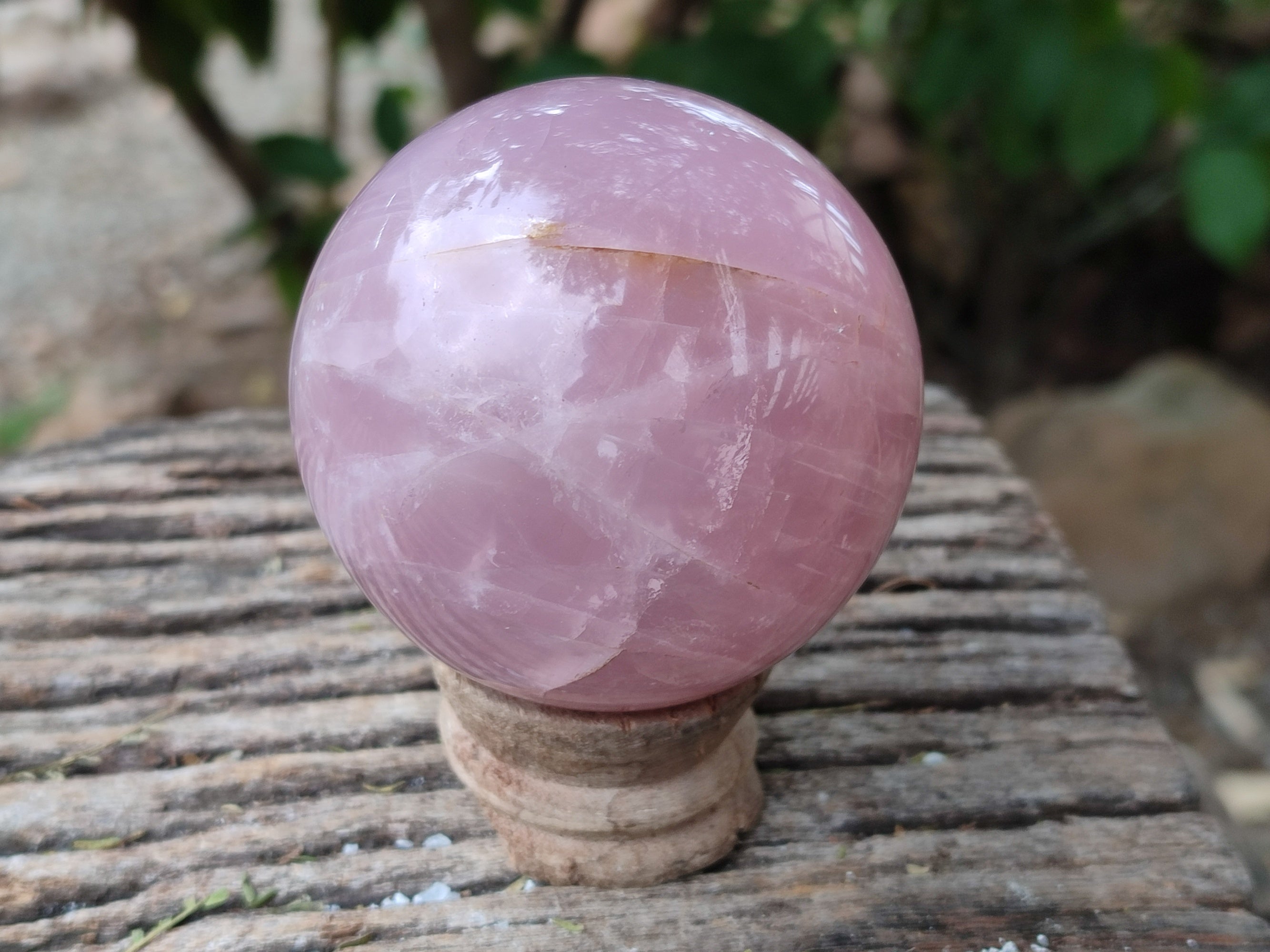 Polished Star Rose Quartz Spheres x 3 From Ambatondrazaka, Madagascar - Toprock Gemstones and Minerals 