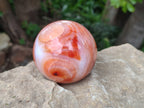 Polished Carnelian Agate Spheres x 3 From Madagascar - Toprock Gemstones and Minerals 