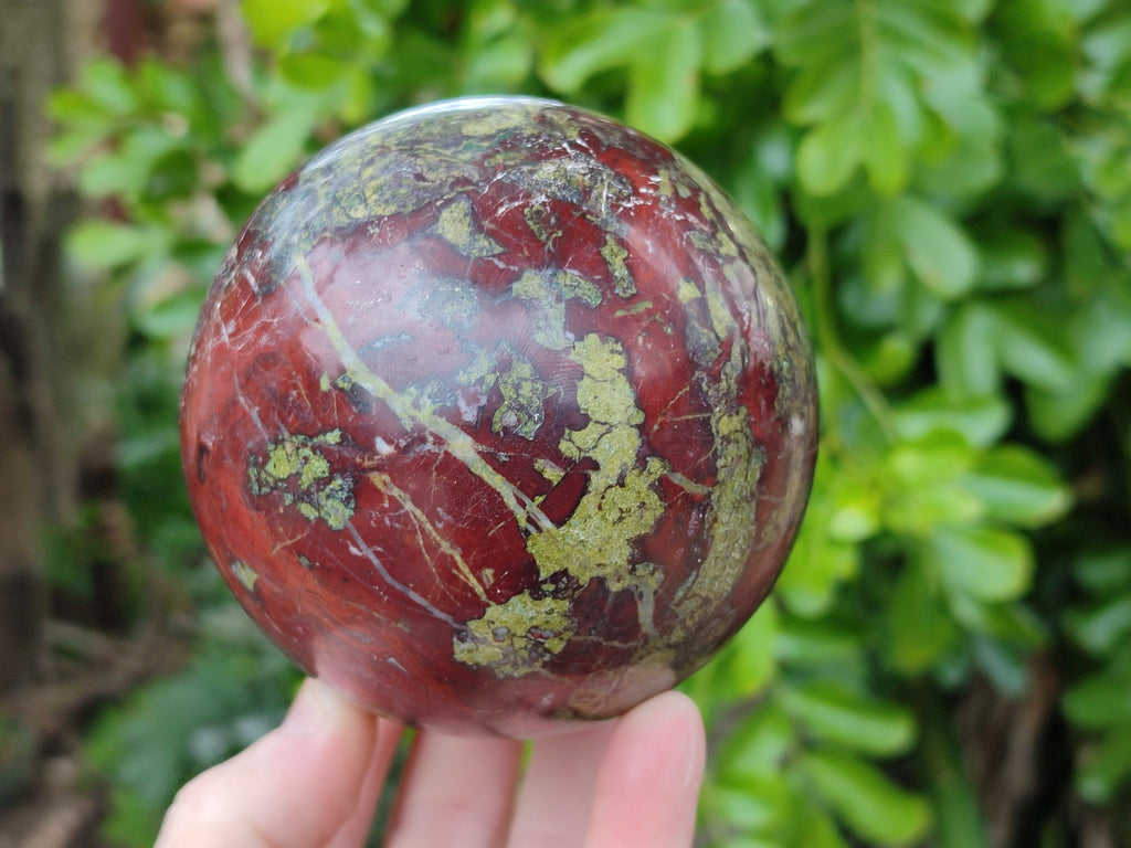 Polished Bastite Dragons Blood Stone Sphere-Ball x 2 From Tshipise, South Africa - Toprock Gemstones and Minerals 