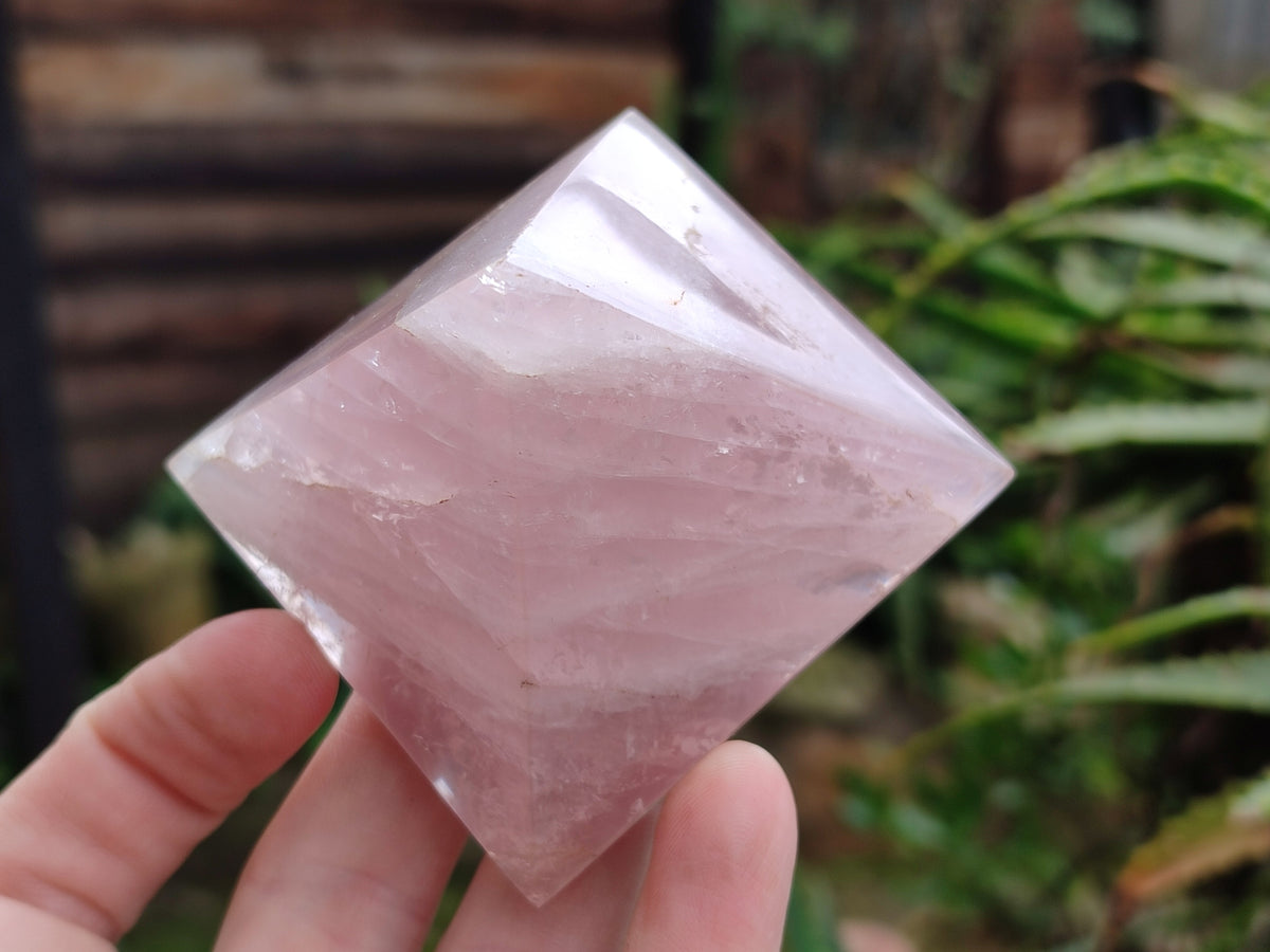 Polished Gemmy Rose Quartz Pyramids x 6 From Madagascar - Toprock Gemstones and Minerals 