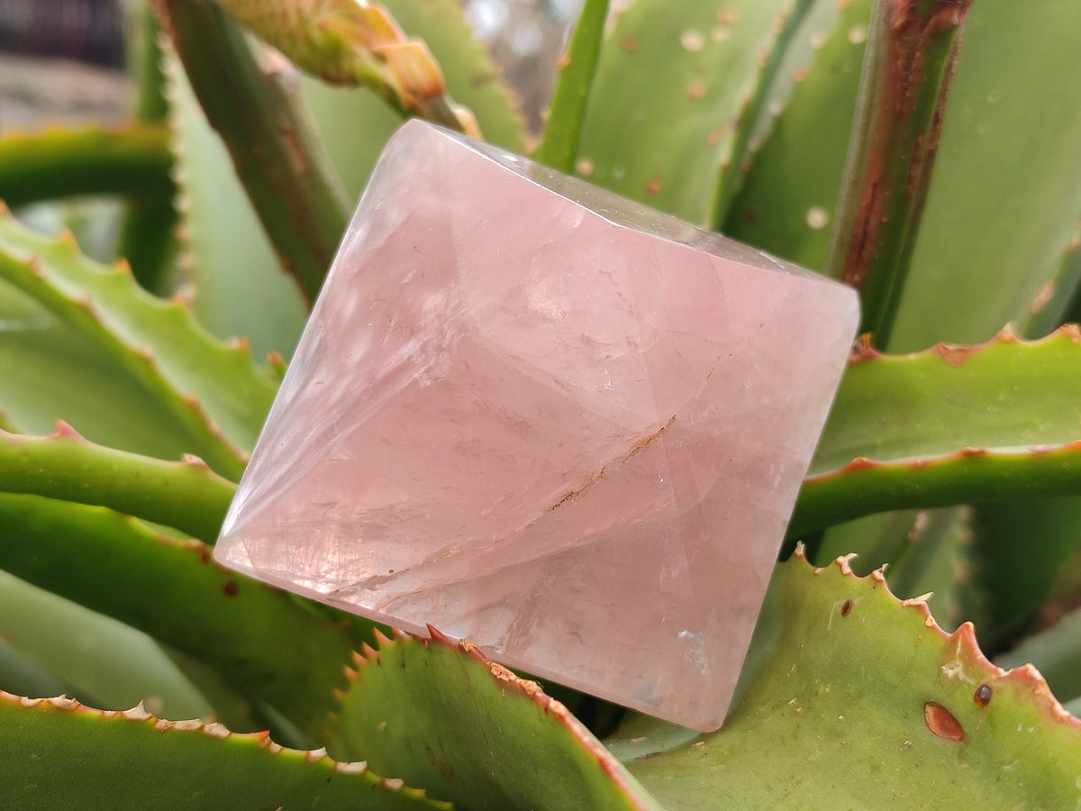 Polished Gemmy Rose Quartz Pyramids x 6 From Madagascar - Toprock Gemstones and Minerals 