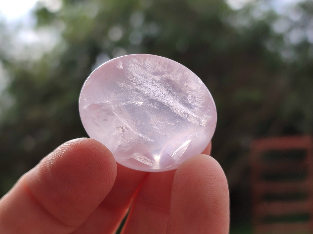 Polished Rose Quartz Palm Stones x 35 From Ambatondrazaka, Madagascar - Toprock Gemstones and Minerals 