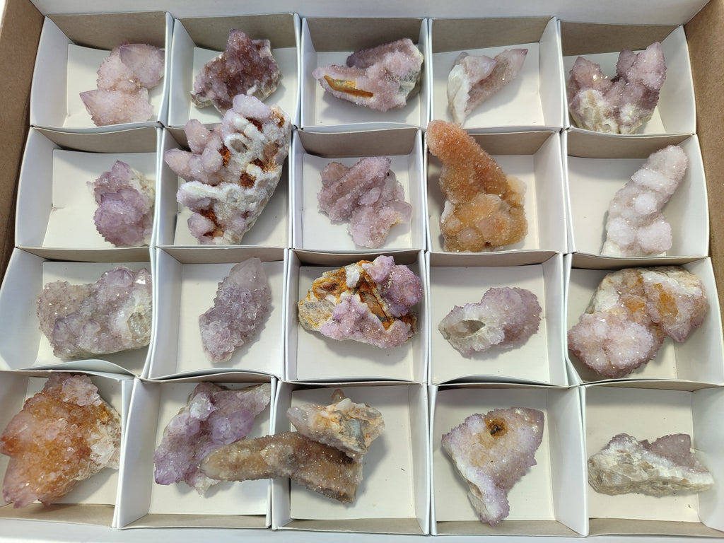Natural Lilac and Ametrine Spirit Quartz Clusters x 20 From South Africa - Toprock Gemstones and Minerals 