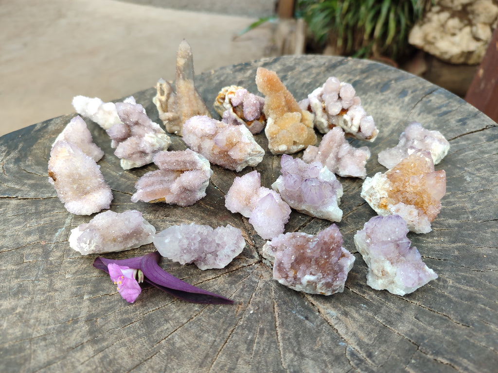 Natural Lilac and Ametrine Spirit Quartz Clusters x 20 From South Africa - Toprock Gemstones and Minerals 
