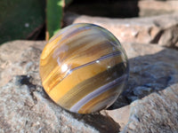 Polished Banded Agate Spheres x 4 From Madagascar