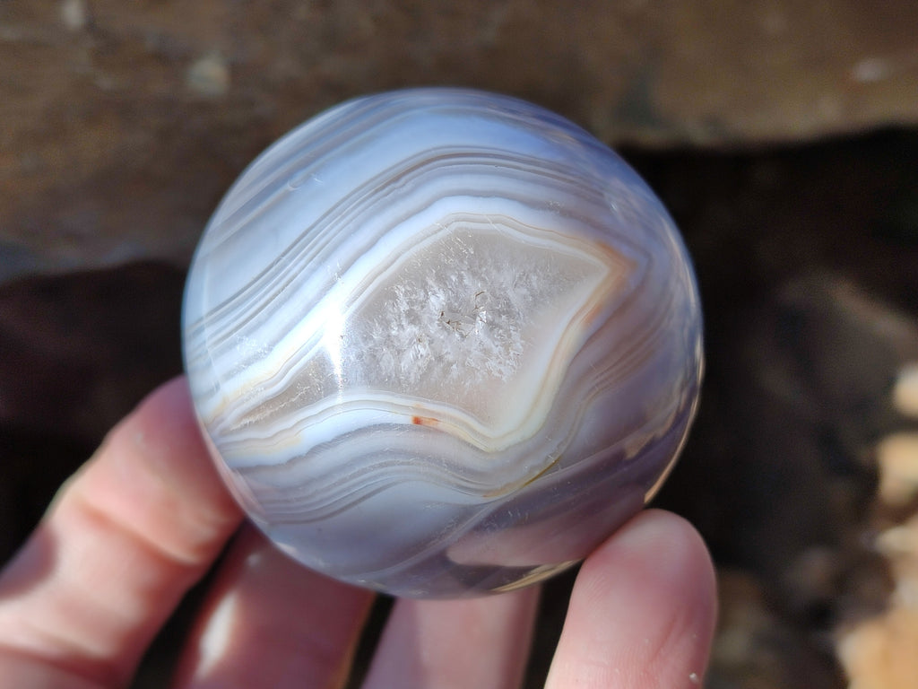 Polished Banded Agate Spheres x 4 From Madagascar - Toprock Gemstones and Minerals 