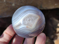 Polished Banded Agate Spheres x 4 From Madagascar