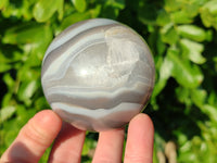 Polished Banded Agate Spheres x 4 From Madagascar