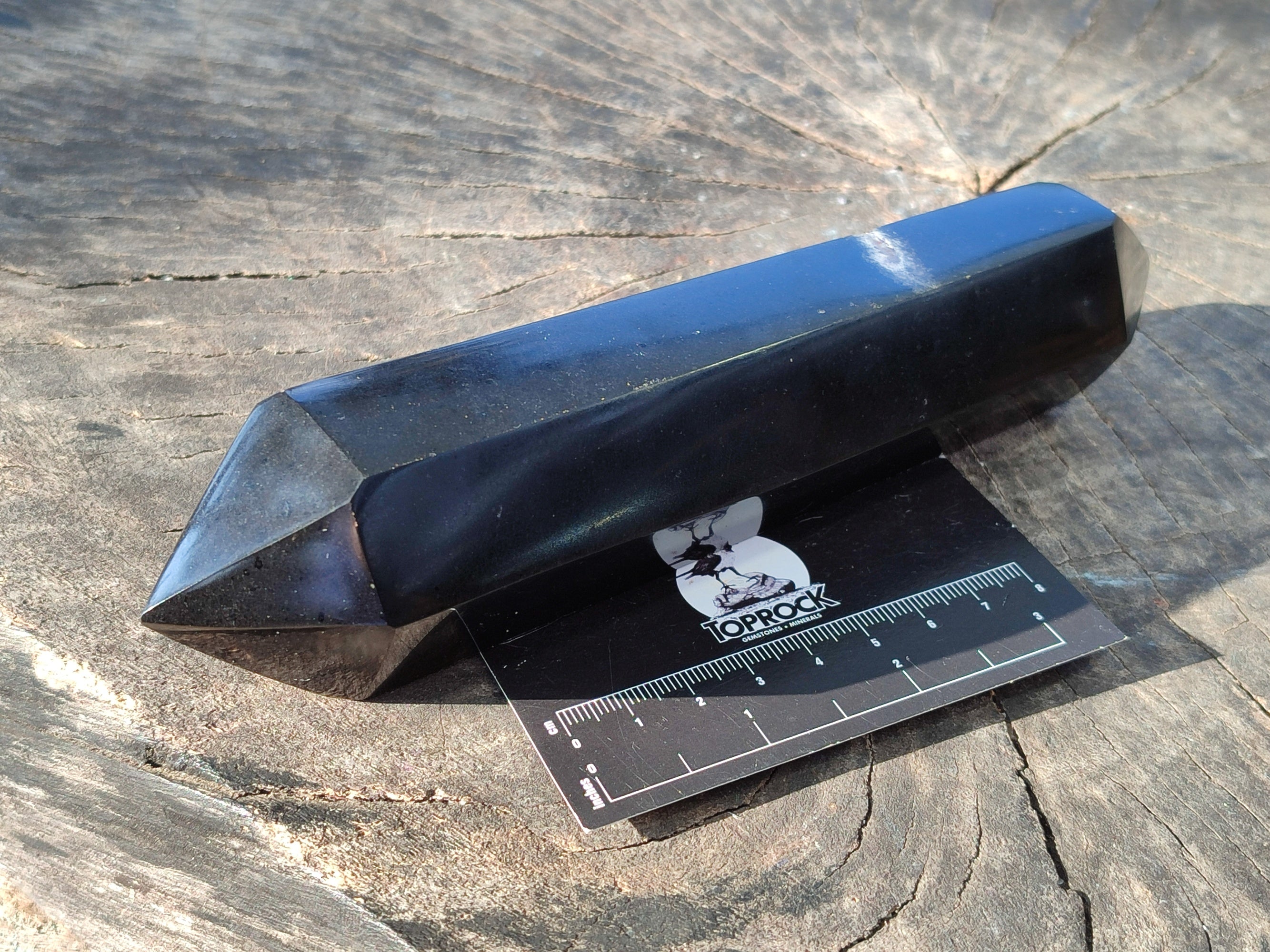 Polished Black Basalt Double Terminated Points x 5 From Antsirabe, Madagascar - Toprock Gemstones and Minerals 