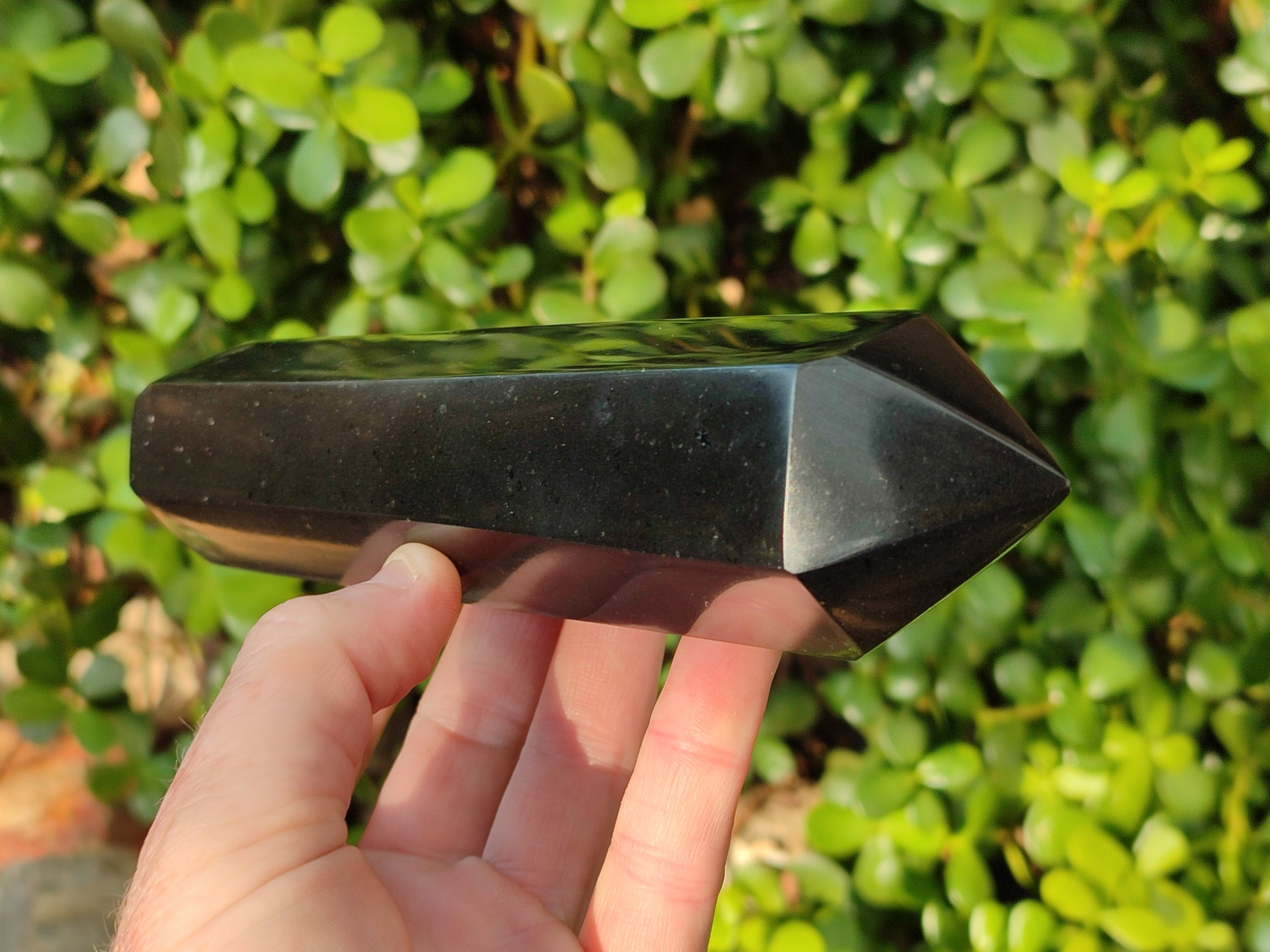 Polished Black Basalt Double Terminated Points x 5 From Antsirabe, Madagascar - Toprock Gemstones and Minerals 