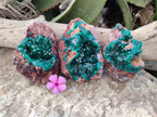Natural Dioptase On Dolomite Specimens x 3 From Likasi, Congo - Toprock Gemstones and Minerals 