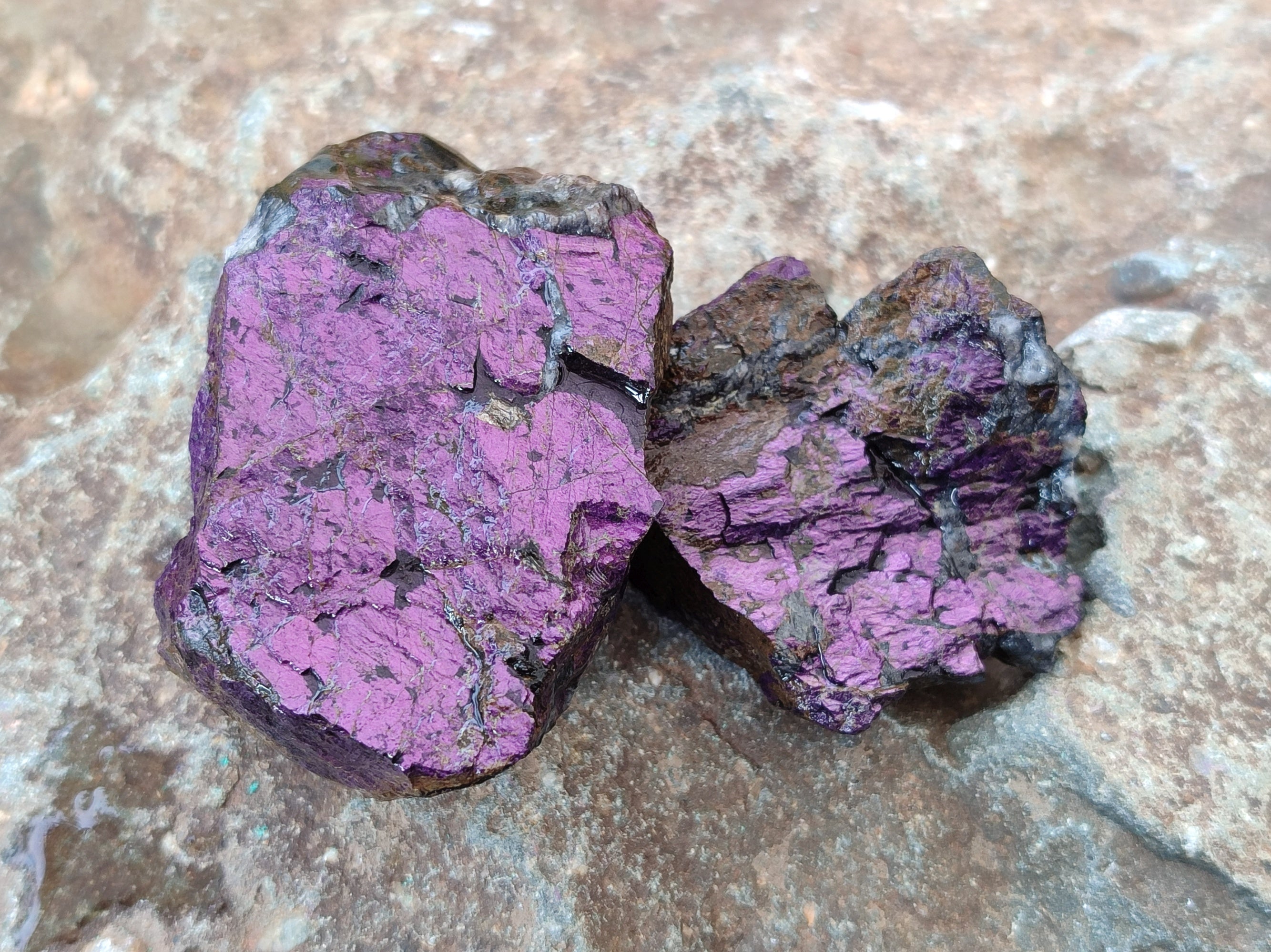 Natural Metallic Purpurite Cobbed Specimens x 17 From Erongo, Namibia - Toprock Gemstones and Minerals 