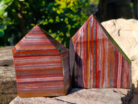 Polished Banded Tiger Iron Points x 2 From South Africa - Toprock Gemstones and Minerals 