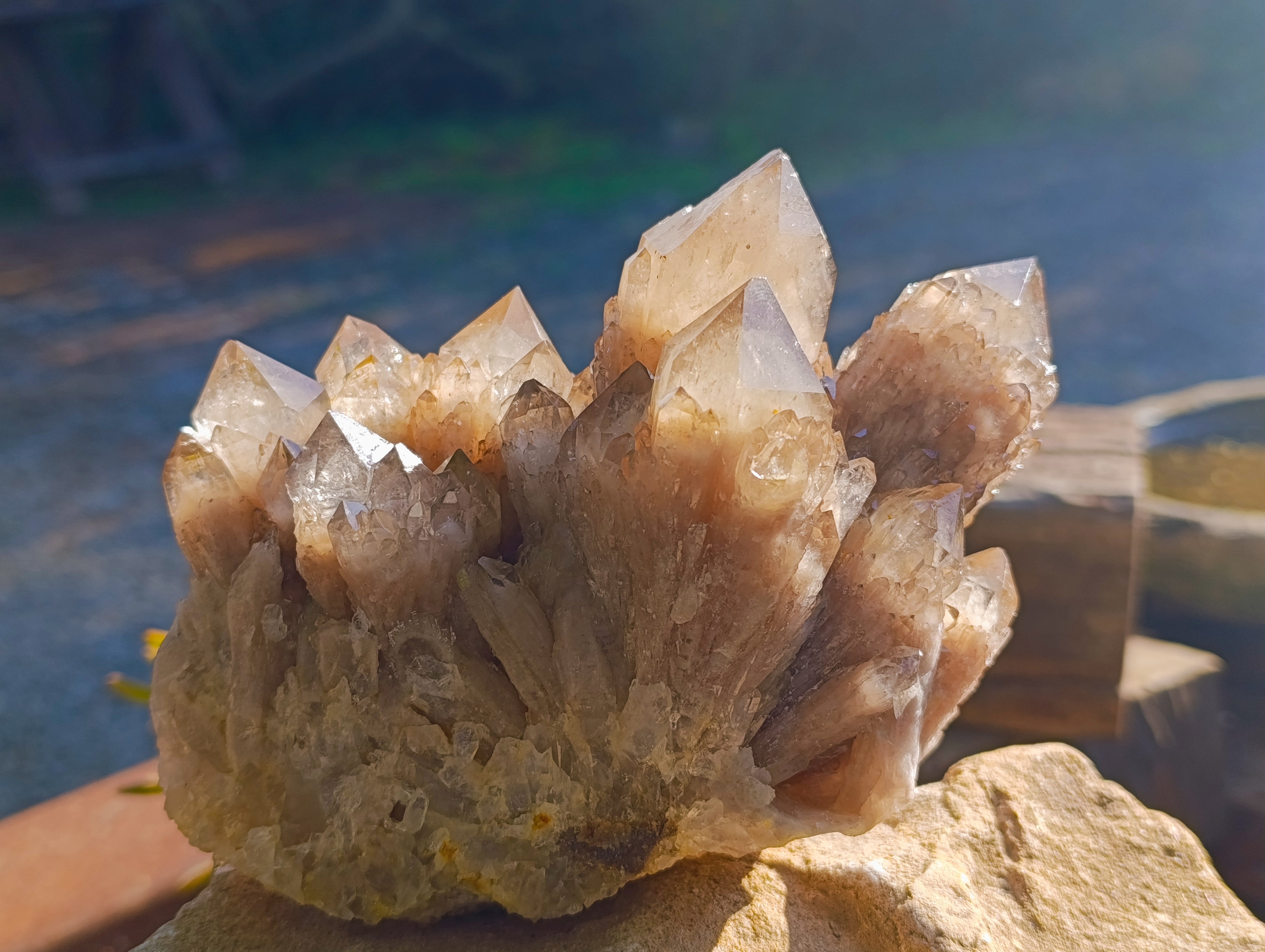 Natural Smokey Phantom Quartz Cluster x 1 From Luena, Congo - Toprock Gemstones and Minerals 