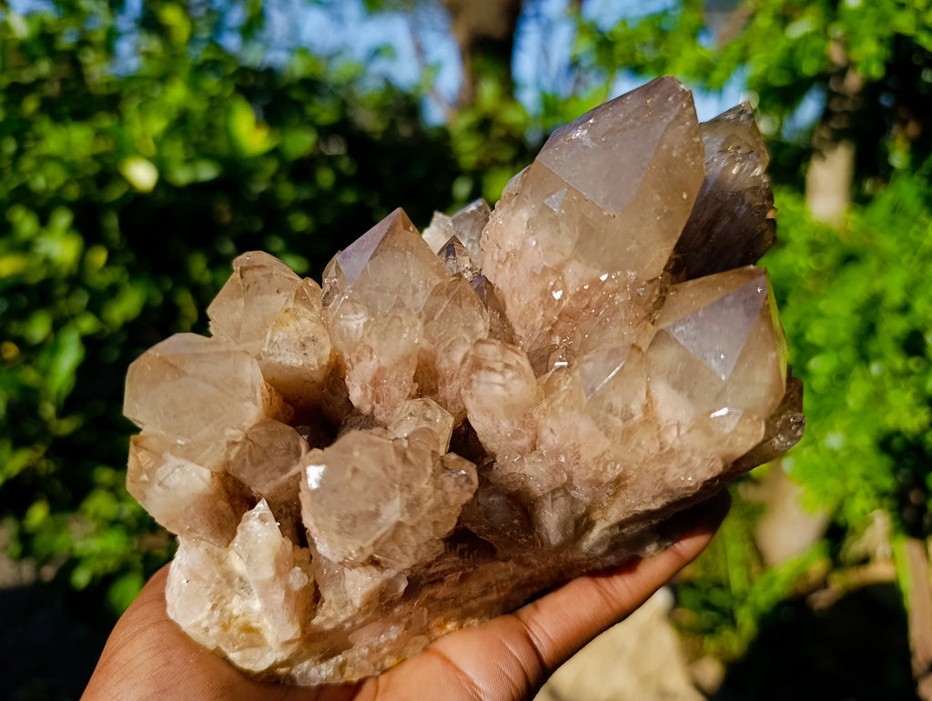Natural Smokey Phantom Quartz Cluster x 1 From Luena, Congo - Toprock Gemstones and Minerals 