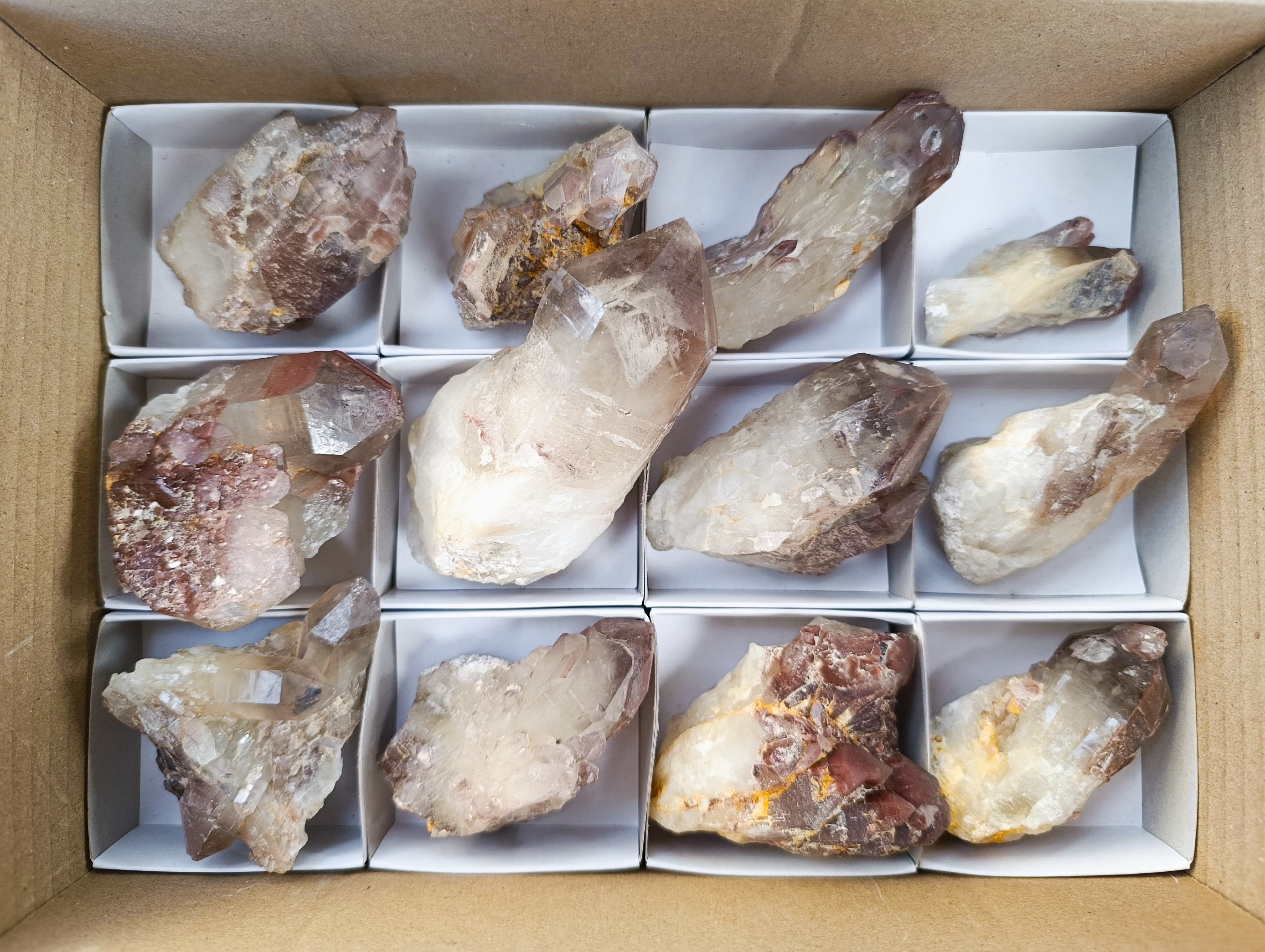 Natural Hematoid Quartz Clusters x 12 From Karoi, Zimbabwe - Toprock Gemstones and Minerals 