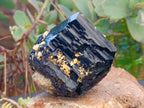 Natural Schorl Black Tourmaline With Hyalite Opal Specimens x 2 From Erongo, Namibia - Toprock Gemstones and Minerals 