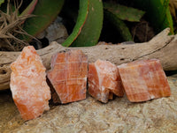 Natural Rhombohedral Sunset Orange Calcite Specimens x 12 From Spitzkop, Namibia