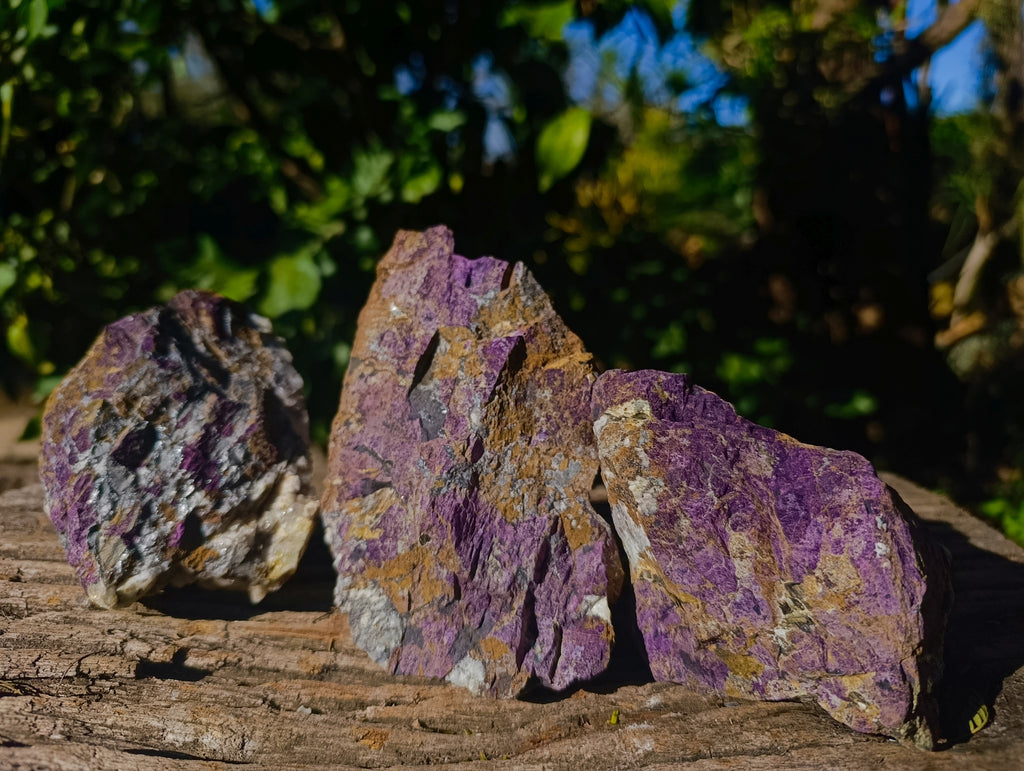 Natural Metallic Purpurite Cobbed Specimens x 3 From Erongo, Namibia - Toprock Gemstones and Minerals 