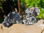 Natural Schorl Black Tourmaline on Orthoclase Matrix Clusters x 13 From Erongo, Namibia - Toprock Gemstones and Minerals 