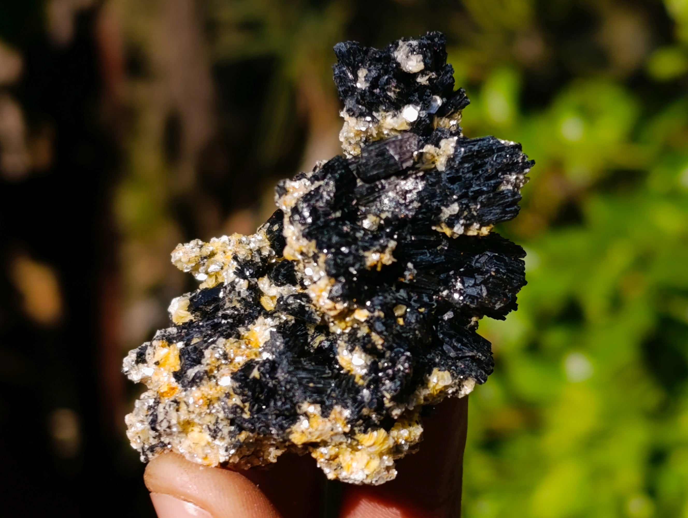 Natural Schorl Black Tourmaline on Orthoclase Matrix Clusters x 13 From Erongo, Namibia - Toprock Gemstones and Minerals 