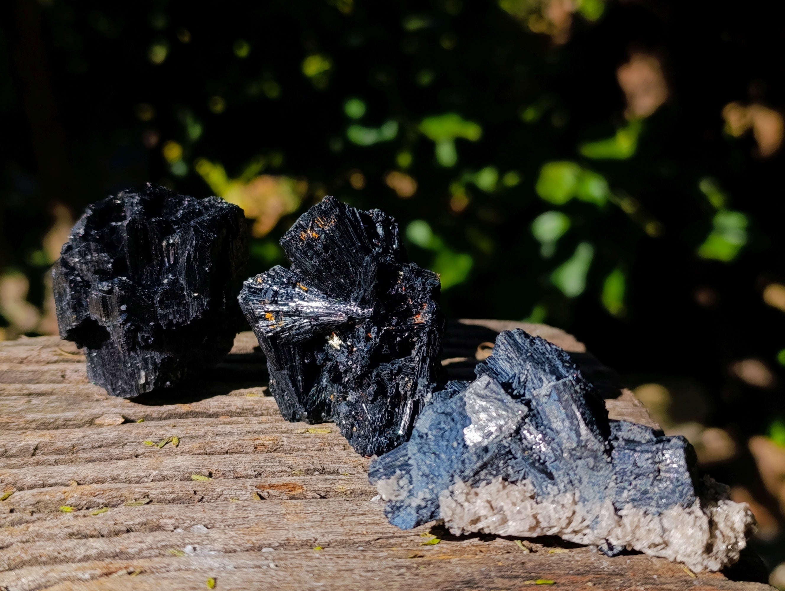 Natural Schorl Black Tourmaline on Orthoclase Matrix Clusters x 13 From Erongo, Namibia - Toprock Gemstones and Minerals 