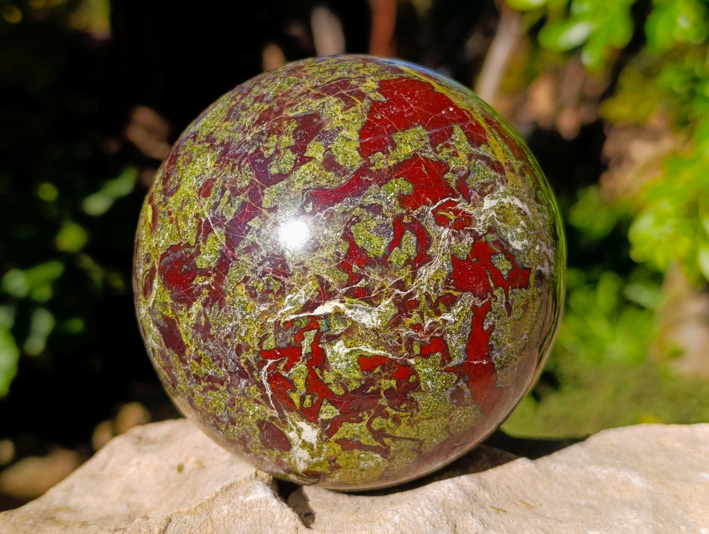 Polished Bastite Dragons Blood Stone Sphere-Ball x 1 From Tshipise, South Africa - Toprock Gemstones and Minerals 