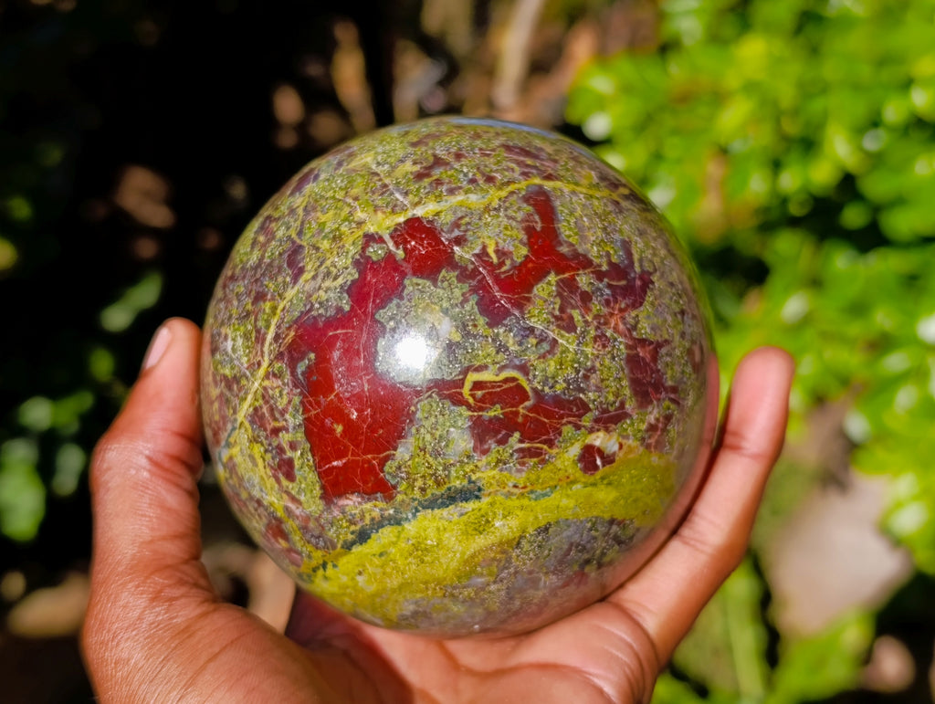 Polished Bastite Dragons Blood Stone Sphere-Ball x 1 From Tshipise, South Africa - Toprock Gemstones and Minerals 