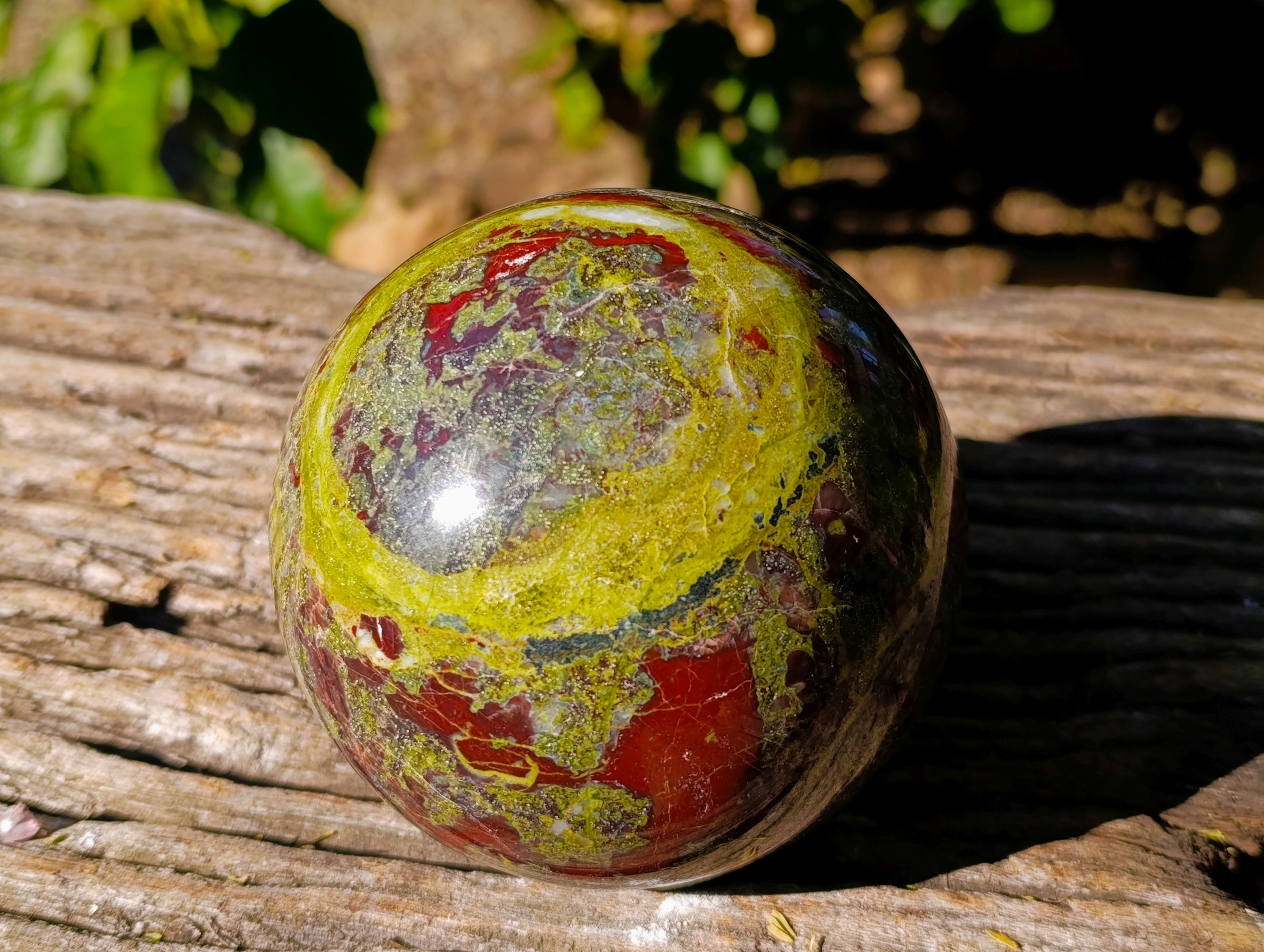 Polished Bastite Dragons Blood Stone Sphere-Ball x 1 From Tshipise, South Africa - Toprock Gemstones and Minerals 