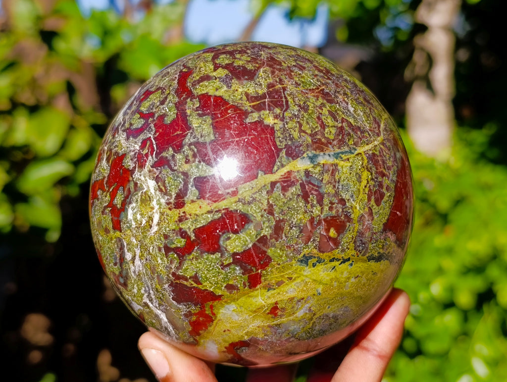 Polished Bastite Dragons Blood Stone Sphere-Ball x 1 From Tshipise, South Africa - Toprock Gemstones and Minerals 