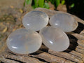 Polished Pearl Girasol Quartz Crystal Palm Stones x 12 From Ambatondrazaka, Madagascar - Toprock Gemstones and Minerals 