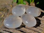 Polished Pearl Girasol Quartz Crystal Palm Stones x 12 From Ambatondrazaka, Madagascar - Toprock Gemstones and Minerals 