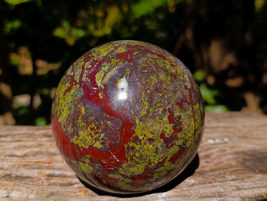 Polished Bastite Dragons Blood Stone Sphere-Ball x 1 From Tshipise, South Africa - Toprock Gemstones and Minerals 