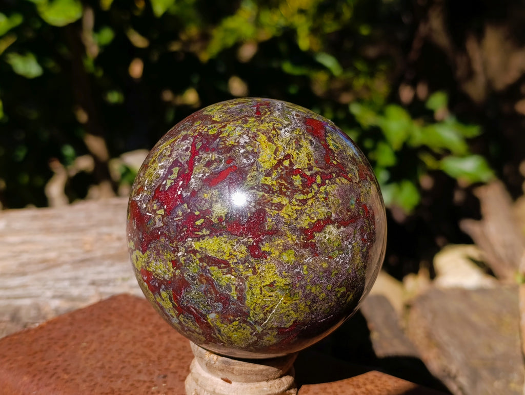 Polished Bastite Dragons Blood Stone Sphere-Ball x 1 From Tshipise, South Africa - Toprock Gemstones and Minerals 