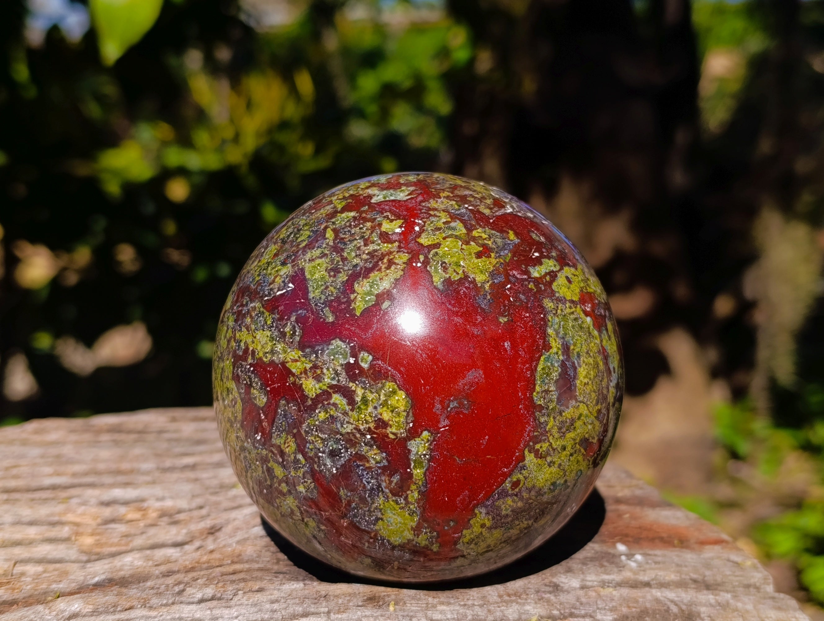 Polished Bastite Dragons Blood Stone Sphere-Ball x 1 From Tshipise, South Africa - Toprock Gemstones and Minerals 